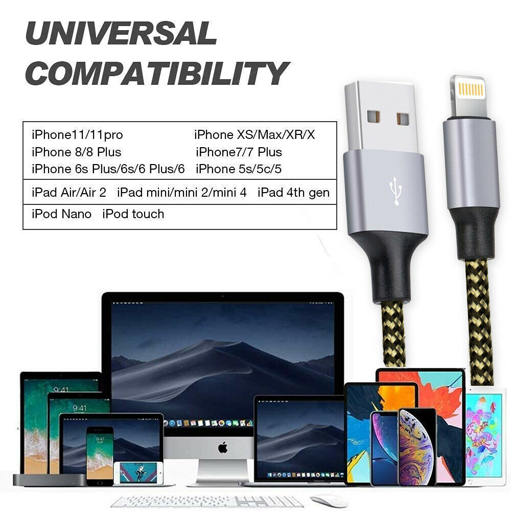 3 Pack Fast Charger USB Cable For IPhone 6 7 8Plus IPhone XR Xs Max 11 12 13 Pro - Premium Phones & Accessories from Eretailer365.com - Just $30.57! Shop now at Eretailer365.com