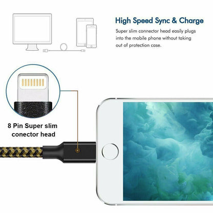 3 Pack Fast Charger USB Cable For IPhone 6 7 8Plus IPhone XR Xs Max 11 12 13 Pro - Premium Phones & Accessories from Eretailer365.com - Just $30.57! Shop now at Eretailer365.com