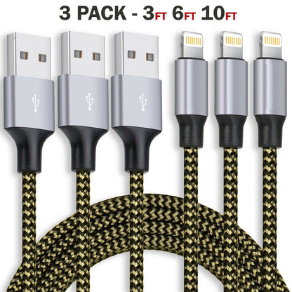 3 Pack Fast Charger USB Cable For IPhone 6 7 8Plus IPhone XR Xs Max 11 12 13 Pro - Premium Phones & Accessories from Eretailer365.com - Just $30.57! Shop now at Eretailer365.com