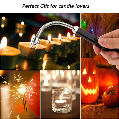 MEIRUBY Lighter Electric Gas Lighter Candle Lighter Rechargeable USB Lighter Arc Lighters for Candle Camping BBQ Sports Fan Tools Lighter (Black) - Premium Toys & Hobbies from Eretailer365.com - Just $25.99! Shop now at Eretailer365.com