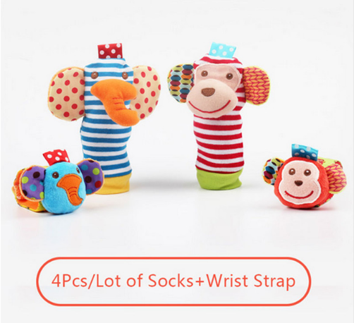 Soft Animal Rattle Infant Newborn Plush Sock Baby Toy Wrist Strap Baby Foot Socks - Premium Toys & Hobbies from Eretailer365.com - Just $6.00! Shop now at Eretailer365.com