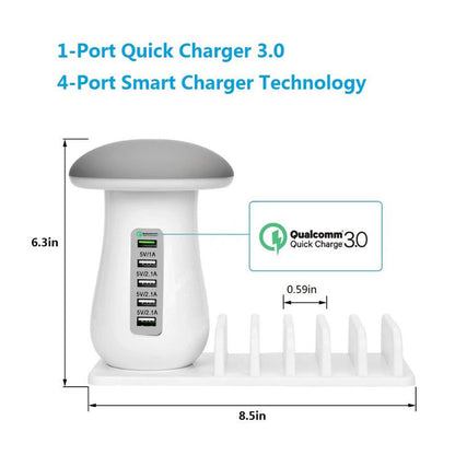 2 In 1 Multifunction Mushroom Lamp LED Lamp Holder USB Charger Home Office Supplies - Premium 0 from Eretailer365.com - Just $41.31! Shop now at Eretailer365.com