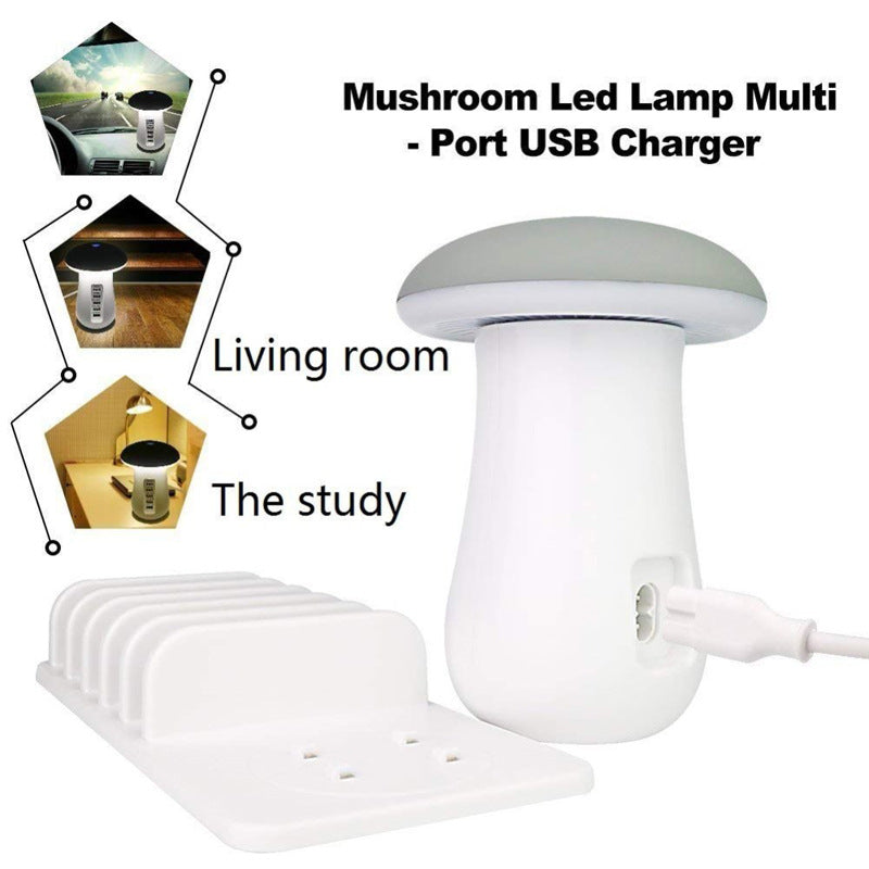 2 In 1 Multifunction Mushroom Lamp LED Lamp Holder USB Charger Home Office Supplies - Premium 0 from Eretailer365.com - Just $41.31! Shop now at Eretailer365.com