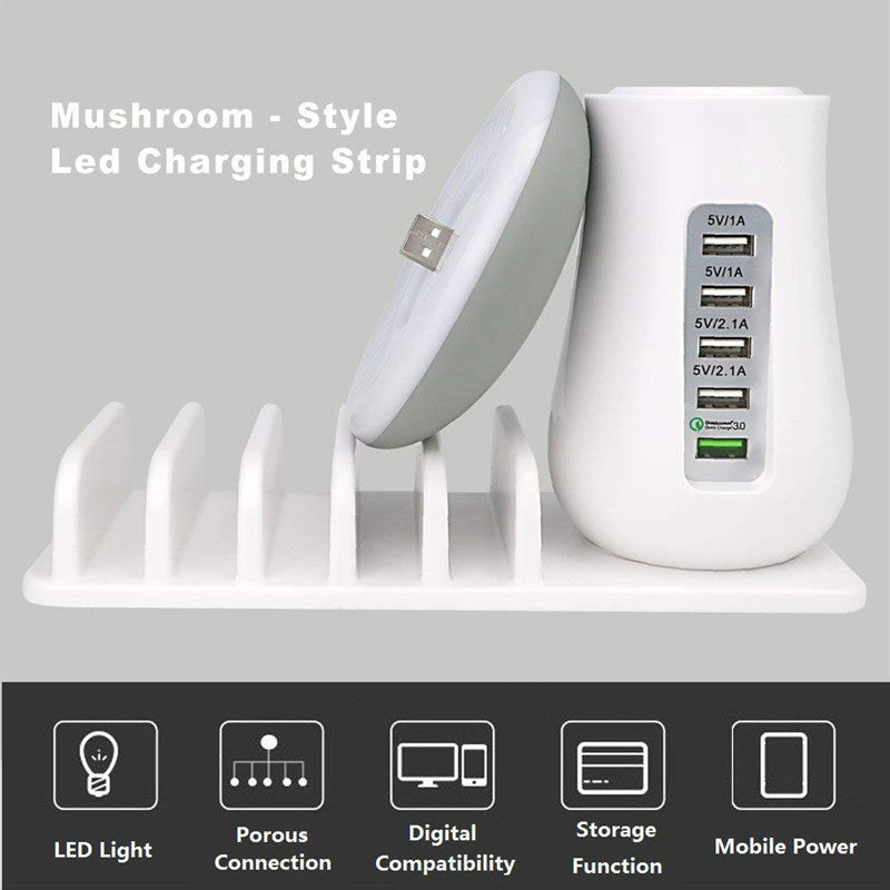 2 In 1 Multifunction Mushroom Lamp LED Lamp Holder USB Charger Home Office Supplies - Premium 0 from Eretailer365.com - Just $41.31! Shop now at Eretailer365.com