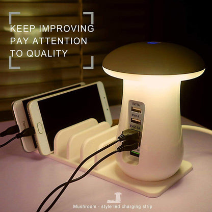 2 In 1 Multifunction Mushroom Lamp LED Lamp Holder USB Charger Home Office Supplies - Premium 0 from Eretailer365.com - Just $41.31! Shop now at Eretailer365.com