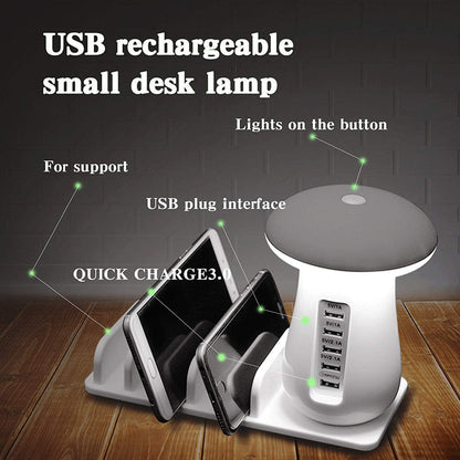 2 In 1 Multifunction Mushroom Lamp LED Lamp Holder USB Charger Home Office Supplies - Premium 0 from Eretailer365.com - Just $41.31! Shop now at Eretailer365.com