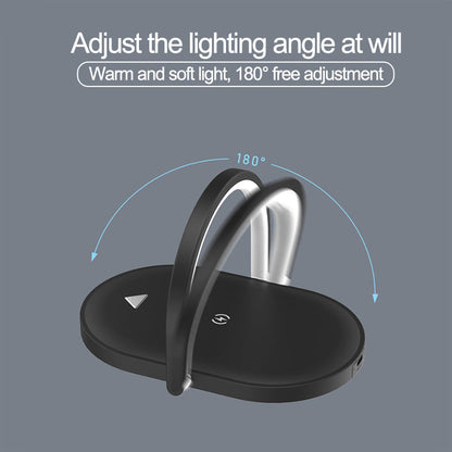 3 In 1 Foldable Wireless Charger Night Light Wireless Charging Station Stonego LED Reading Table Lamp 15W Fast Charging Light - Premium 0 from Eretailer365.com - Just $41.31! Shop now at Eretailer365.com