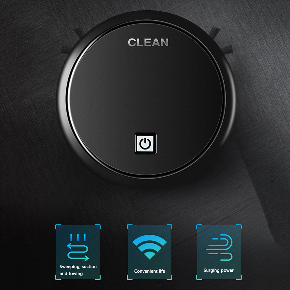 3-in-1 Robot Vacuum Cleaner 1800Pa Multifunctional Smart Floor Cleaner USB Rechargeable Dry Wet Sweeping Vacuum Cleaner - Premium 0 from Eretailer365.com - Just $17.28! Shop now at Eretailer365.com