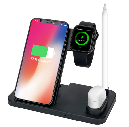 4 in 1 Wireless Charger Qi 10W Fast Charging - Premium Toys & Hobbies from Eretailer365.com - Just $45.80! Shop now at Eretailer365.com