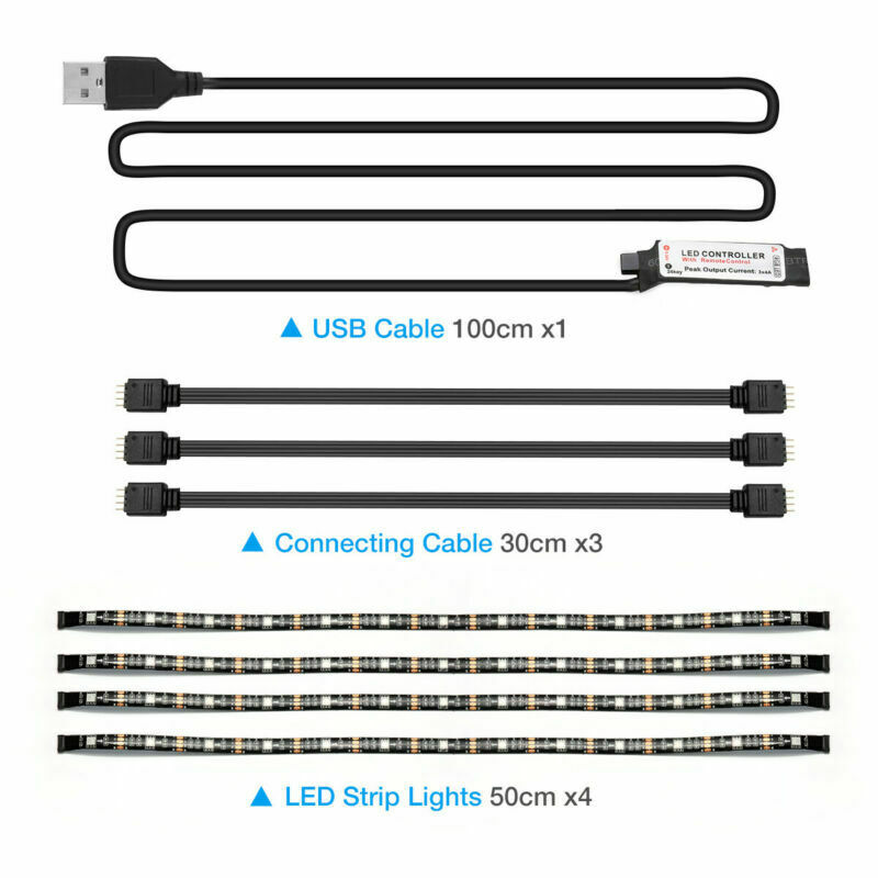 4x50CM USB 5V RGB LED Strip Background Light Remote Kit For TV Computer Lamp - Premium Computer & office from Eretailer365.com - Just $45.00! Shop now at Eretailer365.com