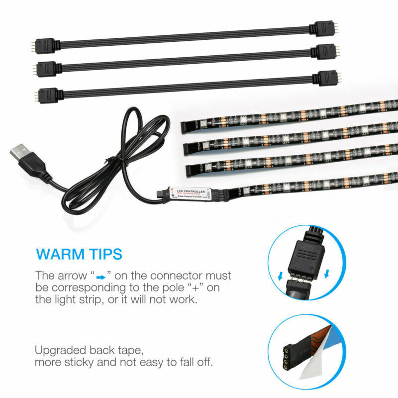 4x50CM USB 5V RGB LED Strip Background Light Remote Kit For TV Computer Lamp - Premium Computer & office from Eretailer365.com - Just $45.00! Shop now at Eretailer365.com