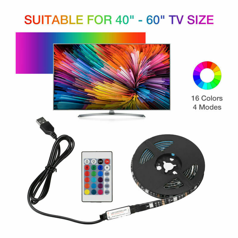 4x50CM USB 5V RGB LED Strip Background Light Remote Kit For TV Computer Lamp - Premium Computer & office from Eretailer365.com - Just $45.00! Shop now at Eretailer365.com