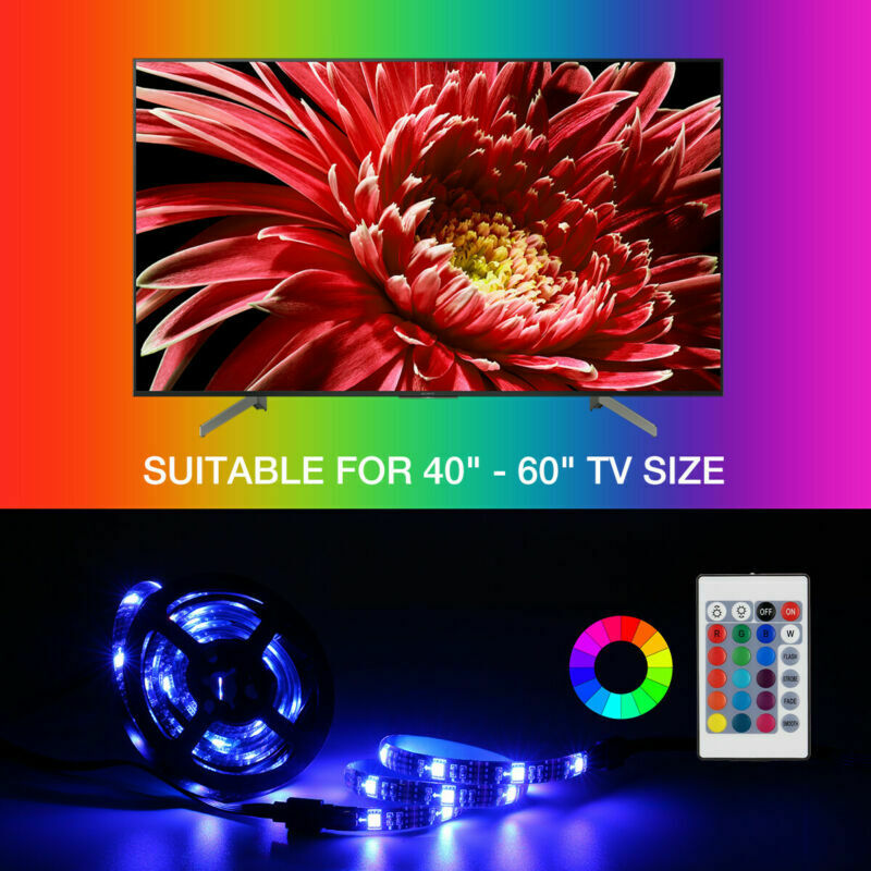 4x50CM USB 5V RGB LED Strip Background Light Remote Kit For TV Computer Lamp - Premium Computer & office from Eretailer365.com - Just $45.00! Shop now at Eretailer365.com