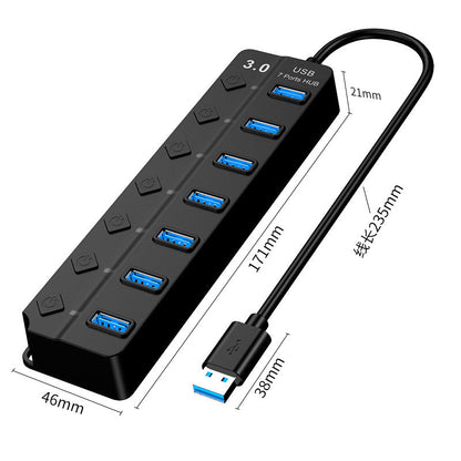 7-Port High-Speed Usb3.0 Hub - Premium Toys & Hobbies from Eretailer365.com - Just $23.32! Shop now at Eretailer365.com