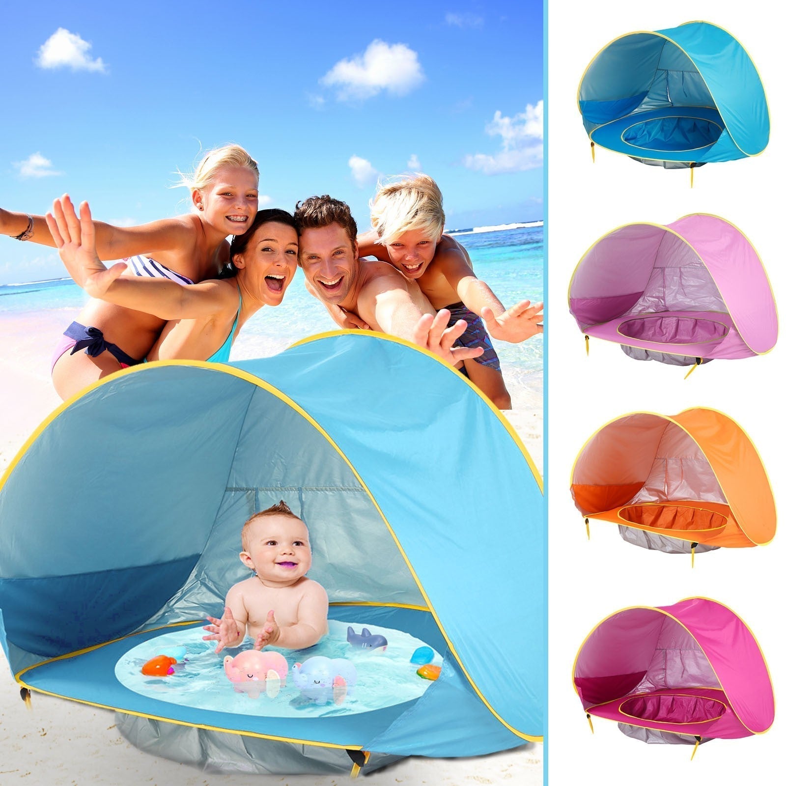 Baby Beach Tent Kids Outdoor Camping Easy Fold Up Waterproof  Up Sun Awning Tent UV-protecting - Premium Toys & Hobbies from Eretailer365.com - Just $28.68! Shop now at Eretailer365.com