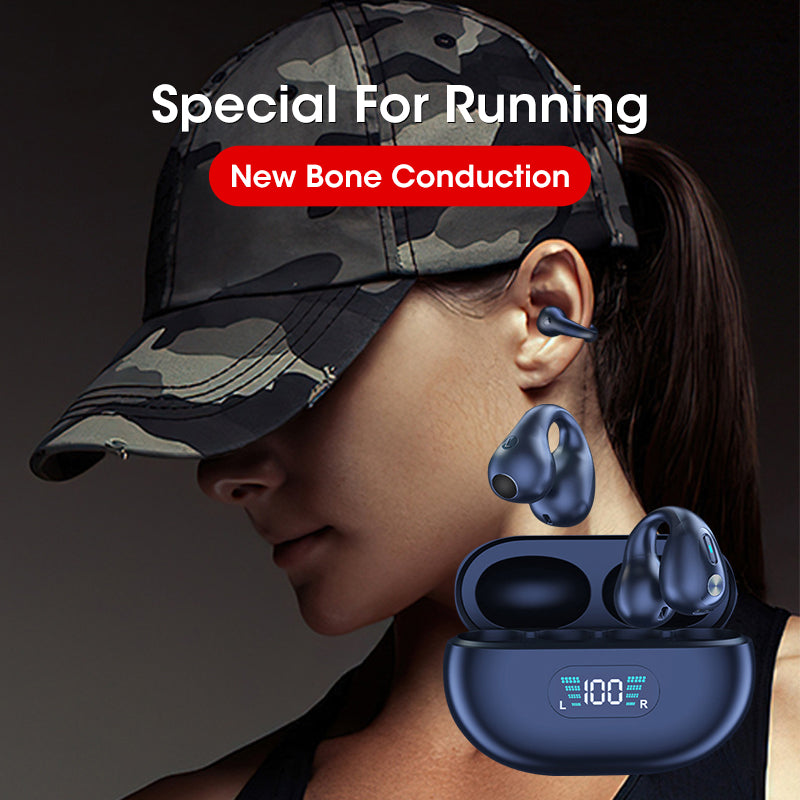 Bone Conduction Headphones TWS Earbuds Ear Clip Bluetooth 5.3 Touch Wireless Earphone In-Ear Bass HIFI Sports Headset - Premium 0 from Eretailer365.com - Just $36.84! Shop now at Eretailer365.com