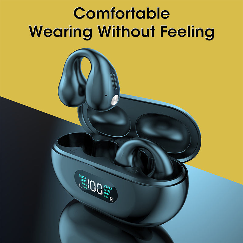 Bone Conduction Headphones TWS Earbuds Ear Clip Bluetooth 5.3 Touch Wireless Earphone In-Ear Bass HIFI Sports Headset - Premium 0 from Eretailer365.com - Just $36.84! Shop now at Eretailer365.com