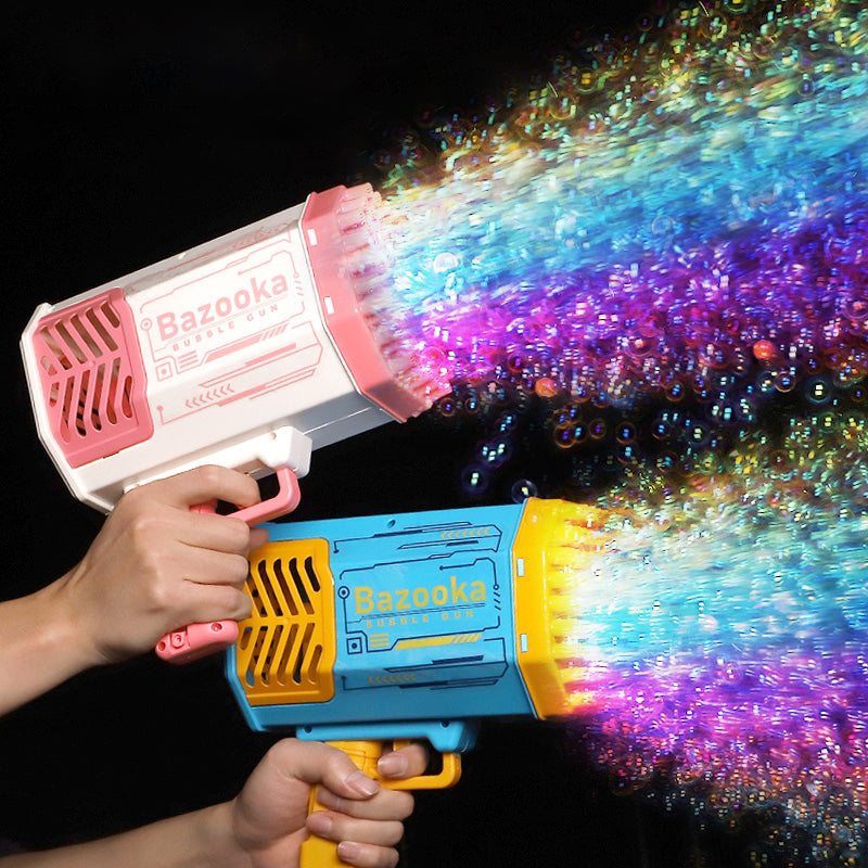 Bubble Gun Rocket 69 Holes Soap Bubbles Machine Gun Shape Automatic Blower With Light Toys For Kids Pomperos - Premium Toys & Hobbies from Eretailer365.com - Just $1.27! Shop now at Eretailer365.com