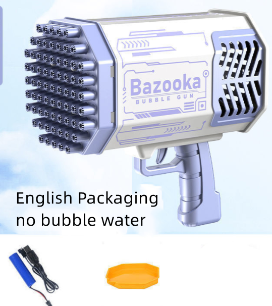 Bubble Gun Rocket 69 Holes Soap Bubbles Machine Gun Shape Automatic Blower With Light Toys For Kids Pomperos - Premium Toys & Hobbies from Eretailer365.com - Just $1.27! Shop now at Eretailer365.com