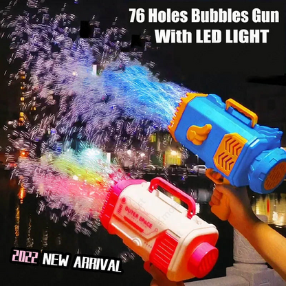 Bubble Gun Rocket 69 Holes Soap Bubbles Machine Gun Shape Automatic Blower With Light Toys For Kids Pomperos - Premium Toys & Hobbies from Eretailer365.com - Just $1.27! Shop now at Eretailer365.com