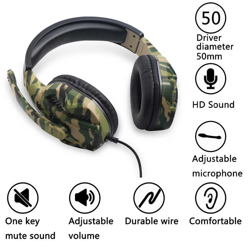 Camouflage gaming headset - Premium 0 from Eretailer365.com - Just $34.83! Shop now at Eretailer365.com