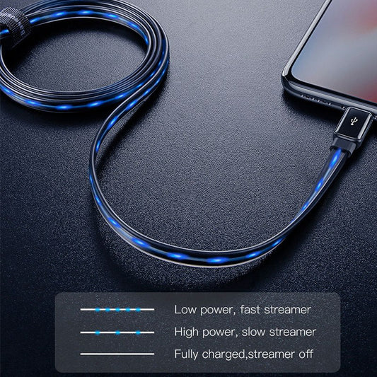 Compatible With , Compatible With , Baseus Flat Glowing 2.4A USB Cable For  Xs Max 8 Plus 1M Fast Charging Sync Data Line LED USB Cable For  SE 7 Cabo - Premium Toys & Hobbies from Eretailer365.com - Just $36.00! Shop now at Eretailer365.com