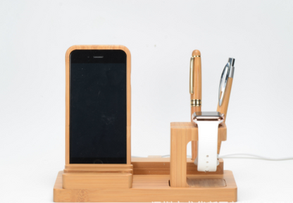 Compatible with Apple , Bamboo, wood andMobile applewatch bracket charging wooden bracket multi-function flat cell phone base - Premium Phones & Accessories from Eretailer365.com - Just $32.00! Shop now at Eretailer365.com