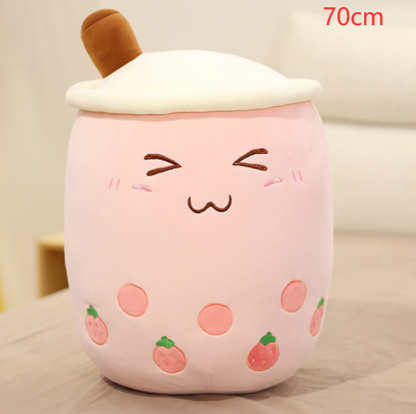 Cute Fruit Drink Plush Stuffed Soft Strawberry Milk Tea Plush Boba Tea Cup Toy Bubble Tea Pillow Cushion Kids Gift - Premium Toys & Hobbies from Eretailer365.com - Just $5.40! Shop now at Eretailer365.com