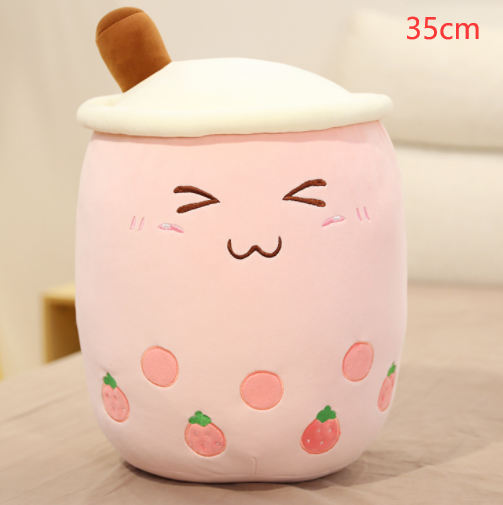 Cute Fruit Drink Plush Stuffed Soft Strawberry Milk Tea Plush Boba Tea Cup Toy Bubble Tea Pillow Cushion Kids Gift - Premium Toys & Hobbies from Eretailer365.com - Just $5.40! Shop now at Eretailer365.com