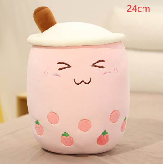 Cute Fruit Drink Plush Stuffed Soft Strawberry Milk Tea Plush Boba Tea Cup Toy Bubble Tea Pillow Cushion Kids Gift - Premium Toys & Hobbies from Eretailer365.com - Just $5.40! Shop now at Eretailer365.com