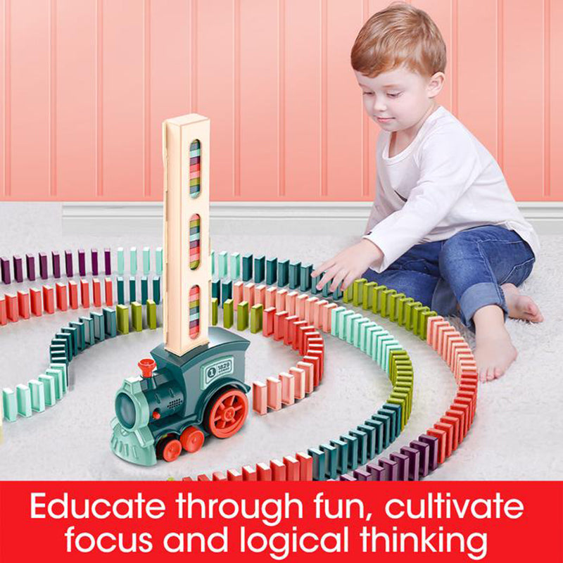 Domino Train Toys Baby Toys Car Puzzle Automatic Release Licensing Electric Building Blocks Train Toy - Premium Toys & Hobbies from Eretailer365.com - Just $3.91! Shop now at Eretailer365.com