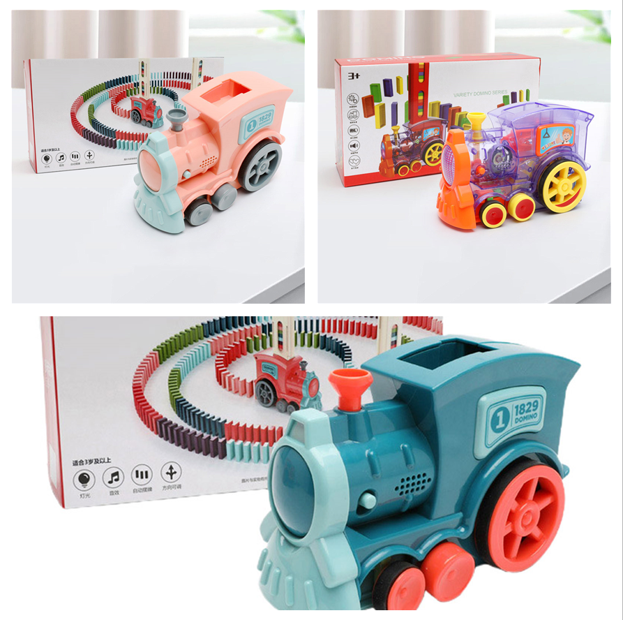 Domino Train Toys Baby Toys Car Puzzle Automatic Release Licensing Electric Building Blocks Train Toy - Premium Toys & Hobbies from Eretailer365.com - Just $3.91! Shop now at Eretailer365.com