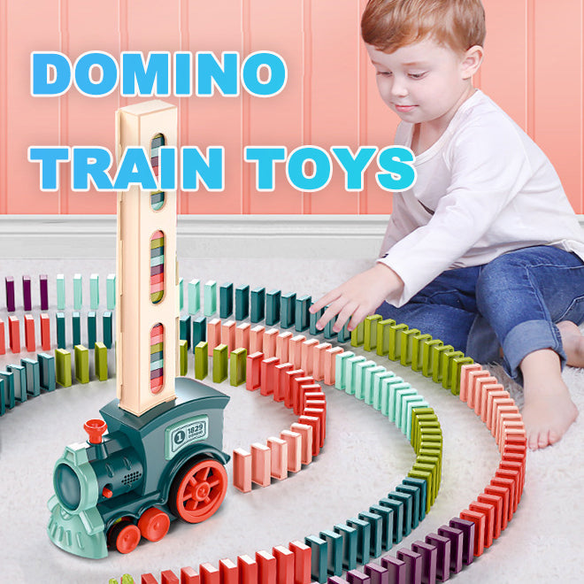 Domino Train Toys Baby Toys Car Puzzle Automatic Release Licensing Electric Building Blocks Train Toy - Premium Toys & Hobbies from Eretailer365.com - Just $3.91! Shop now at Eretailer365.com