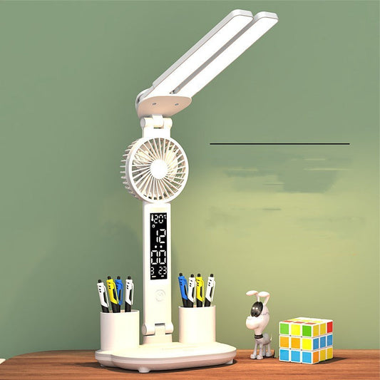 Double Head Lighting LED Fan Rechargeable Table Lamp Eye Protection - Premium Consumer Electronics from Eretailer365.com - Just $3.75! Shop now at Eretailer365.com