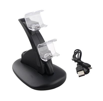 Dual USB Charge Dock Stand USB Charging Dock Station Stand With usb charging cable ForPlaystation 4 PS4 controllers - Premium 0 from Eretailer365.com - Just $10.76! Shop now at Eretailer365.com