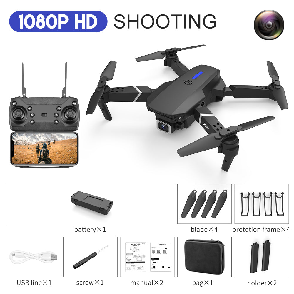 E88 Drone Aerial Photography HD 4K Dual Camera Remote Control Airplane Toy - Premium Consumer Electronics from Eretailer365.com - Just $76.56! Shop now at Eretailer365.com