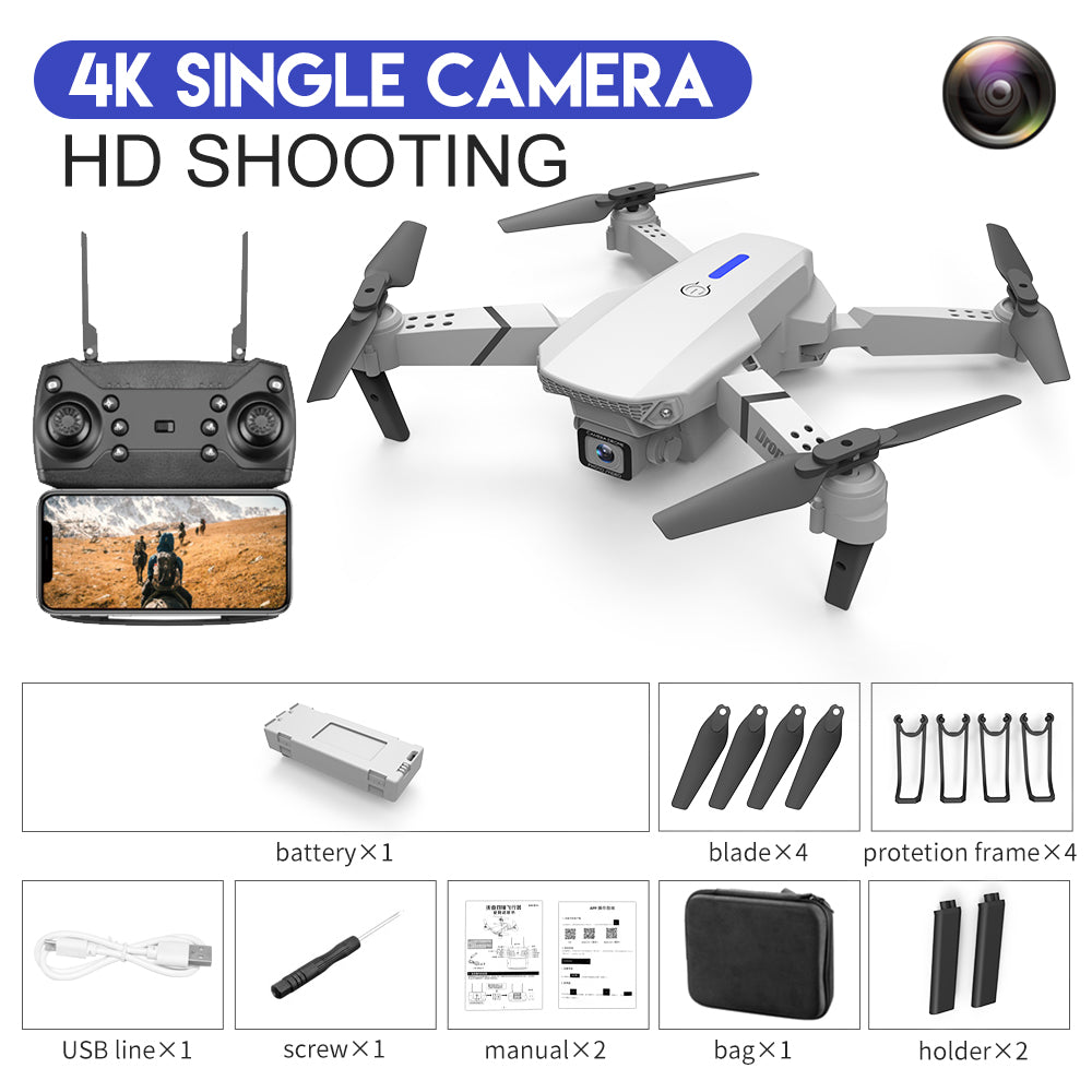 E88 Drone Aerial Photography HD 4K Dual Camera Remote Control Airplane Toy - Premium Consumer Electronics from Eretailer365.com - Just $76.56! Shop now at Eretailer365.com