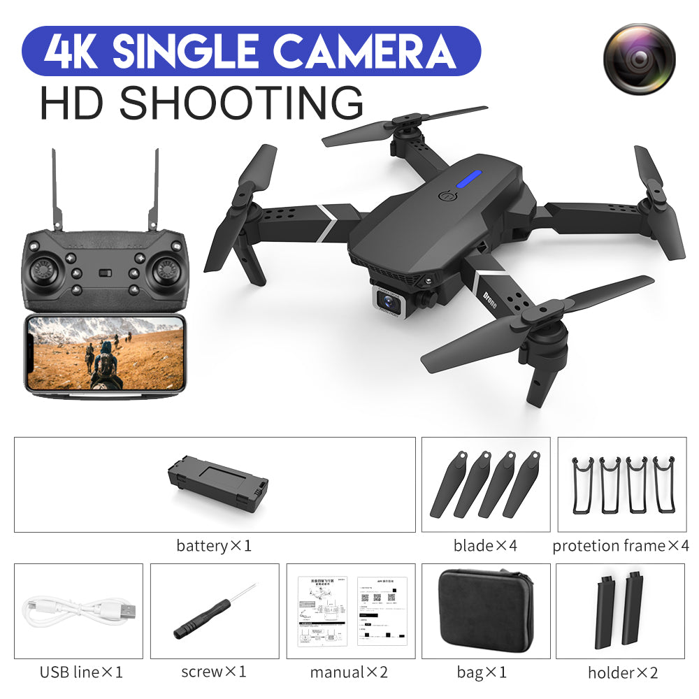 E88 Drone Aerial Photography HD 4K Dual Camera Remote Control Airplane Toy - Premium Consumer Electronics from Eretailer365.com - Just $76.56! Shop now at Eretailer365.com