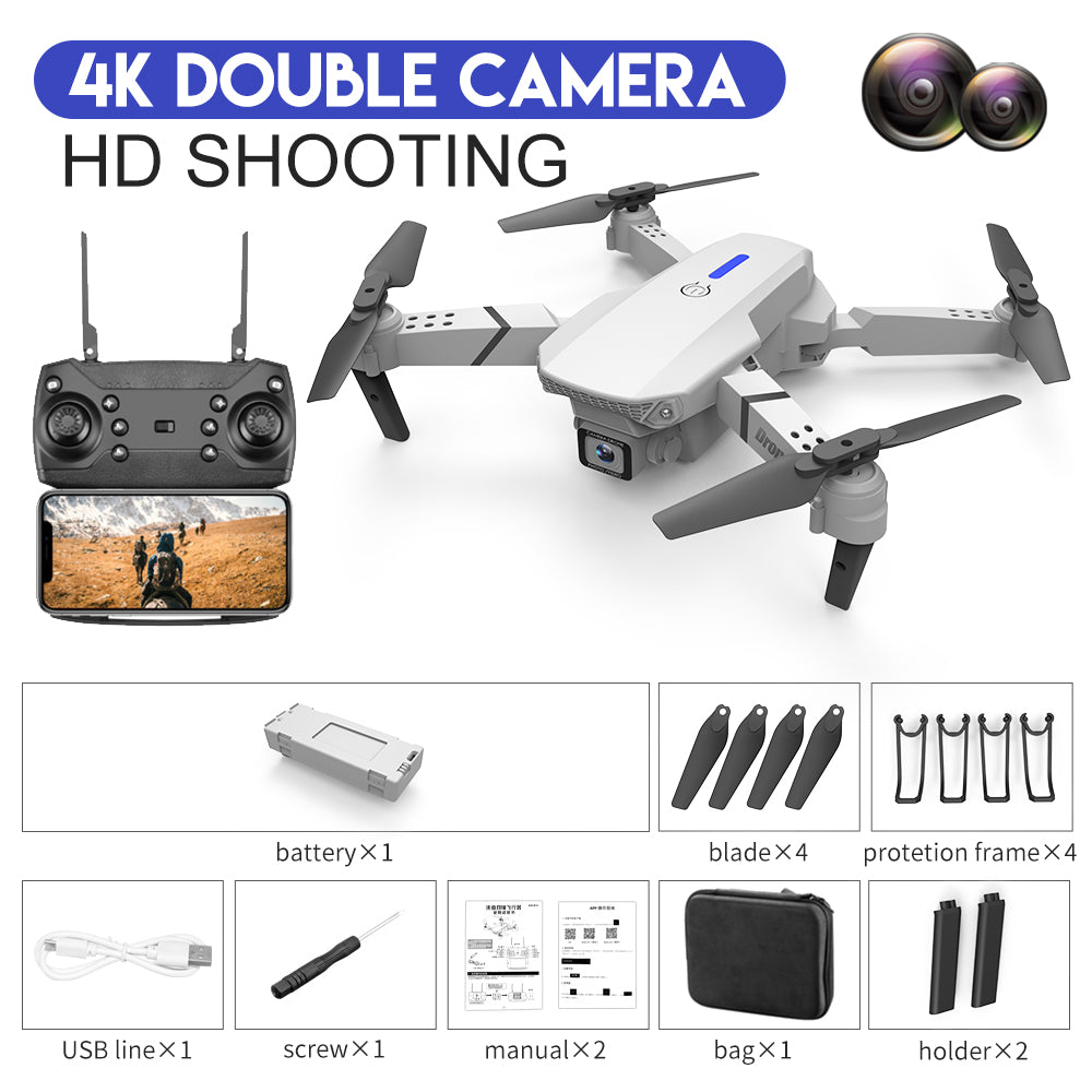 E88 Drone Aerial Photography HD 4K Dual Camera Remote Control Airplane Toy - Premium Consumer Electronics from Eretailer365.com - Just $76.56! Shop now at Eretailer365.com