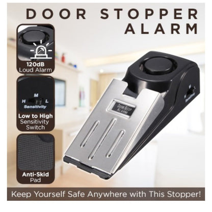 Electronic Burglar Alarm Intelligent Home Security Wedge Door Stop Alarm System Device Hotel Intruder Alert Detection - Premium 0 from Eretailer365.com - Just $9.51! Shop now at Eretailer365.com