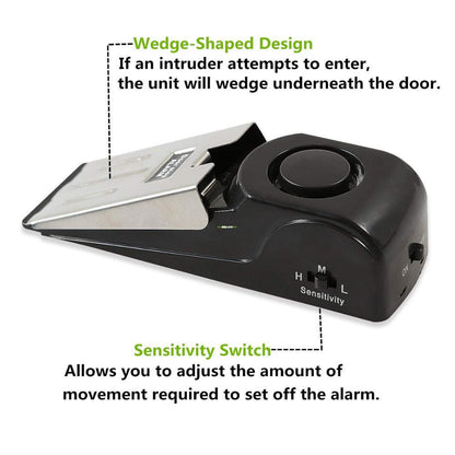 Electronic Burglar Alarm Intelligent Home Security Wedge Door Stop Alarm System Device Hotel Intruder Alert Detection - Premium 0 from Eretailer365.com - Just $9.51! Shop now at Eretailer365.com