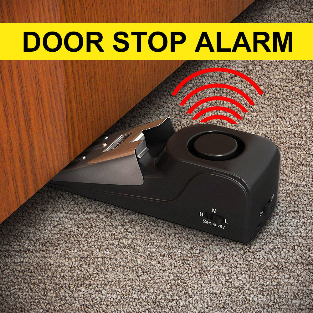 Electronic Burglar Alarm Intelligent Home Security Wedge Door Stop Alarm System Device Hotel Intruder Alert Detection - Premium 0 from Eretailer365.com - Just $9.51! Shop now at Eretailer365.com