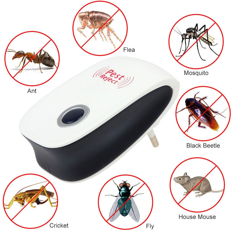 Electronic Ultrasonic Healthy Rechargeble Anti Mosquito Insect Pest Reject Mouse Repellent Repeller Practical Home EUUS Plug - Premium 0 from Eretailer365.com - Just $3.94! Shop now at Eretailer365.com