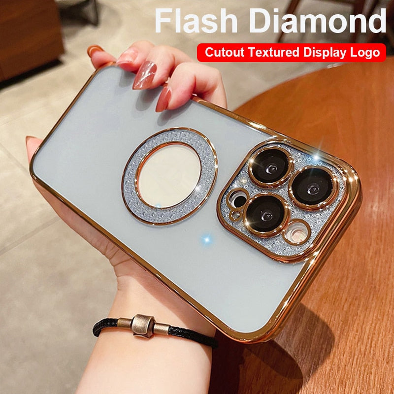 Electroplating Soft Diamond Ring Phone Case Drill Leakage Standard Mobile Phone Case Lens Film - Premium Phones & Accessories from Eretailer365.com - Just $1.36! Shop now at Eretailer365.com