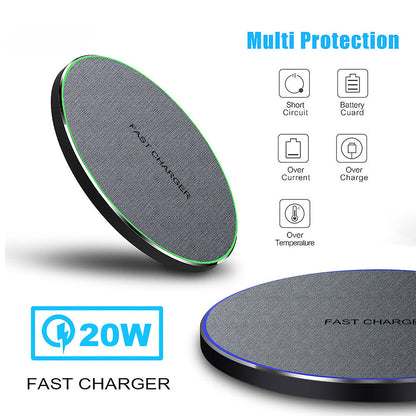 Fabric Disc Wireless Charger 20W Fast Charge - Premium Toys & Hobbies from Eretailer365.com - Just $25.08! Shop now at Eretailer365.com