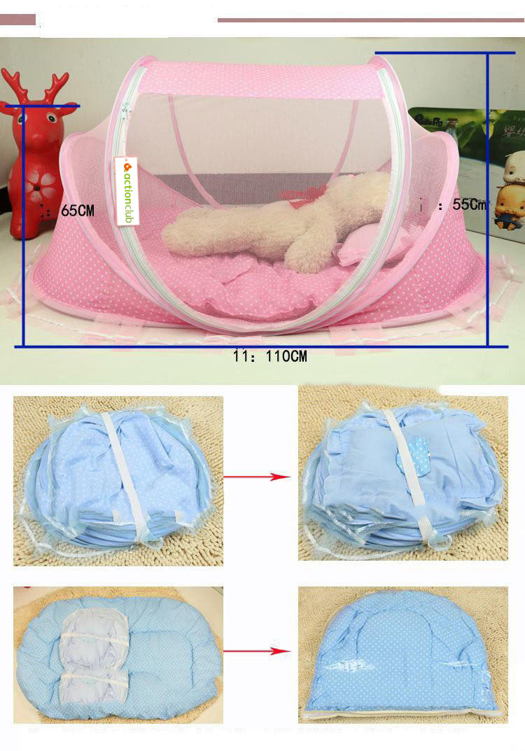 Foldable  Baby Bed Net With Pillow Net 2pieces Set - Premium Toys & Hobbies from Eretailer365.com - Just $21.04! Shop now at Eretailer365.com