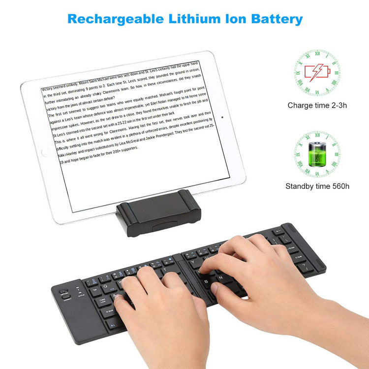 Folding Metal Bluetooth Foldable Keyboard Mini Bluetooth Wireless - Premium Consumer Electronics from Eretailer365.com - Just $35.92! Shop now at Eretailer365.com