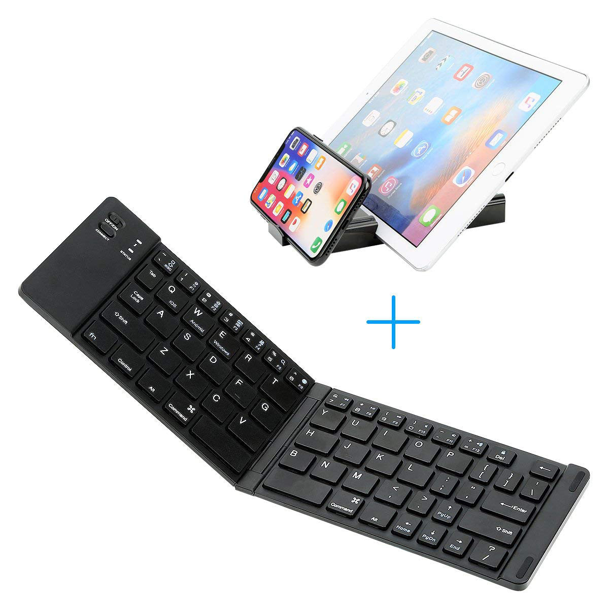 Folding Metal Bluetooth Foldable Keyboard Mini Bluetooth Wireless - Premium Consumer Electronics from Eretailer365.com - Just $35.92! Shop now at Eretailer365.com