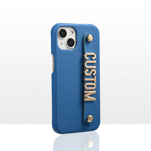 Genuine Leather Lychee Pattern Metal Letter Phone Case - Premium Phones & Accessories from Eretailer365.com - Just $27.24! Shop now at Eretailer365.com