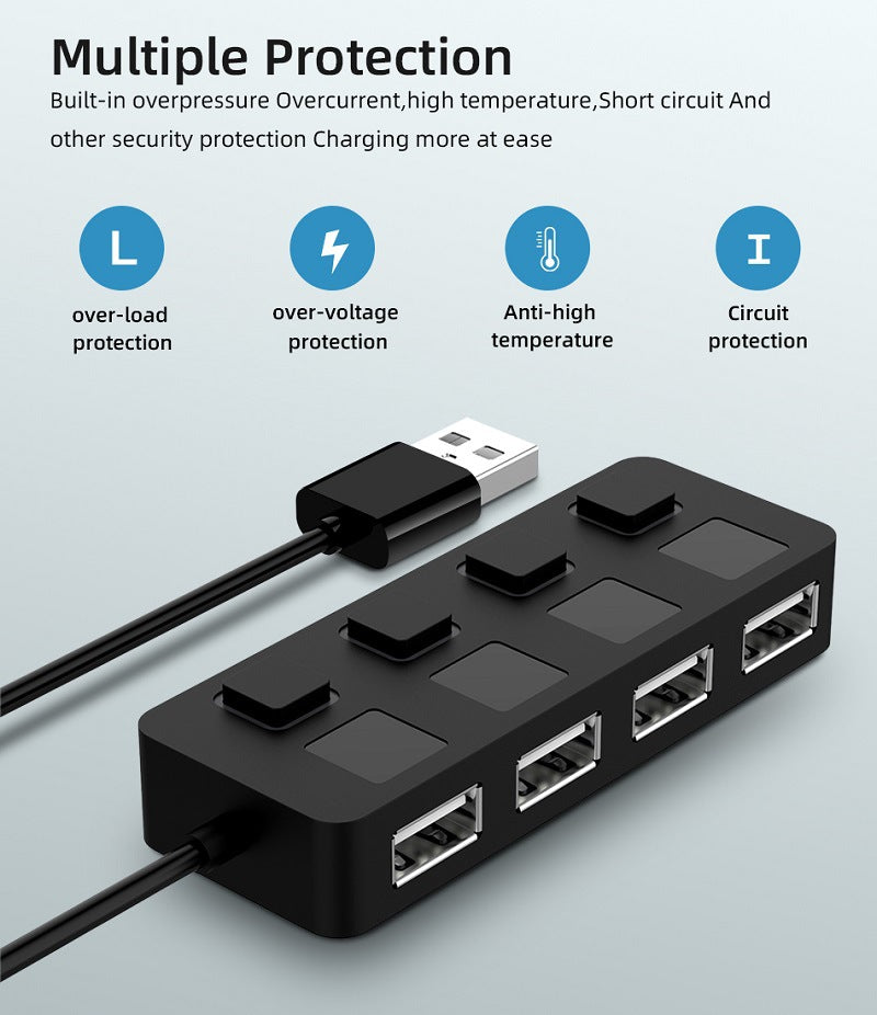 HUB Hub Multi-USB Splitter 4-port Extender - Premium Computer & office from Eretailer365.com - Just $9.80! Shop now at Eretailer365.com